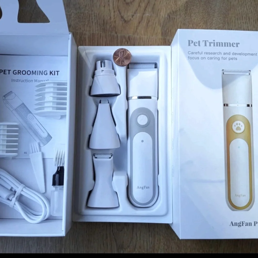 NEW! Pet Clippers Grooming Kit 4 Tools Cordless Paw Trimmer Grinder Waterproof